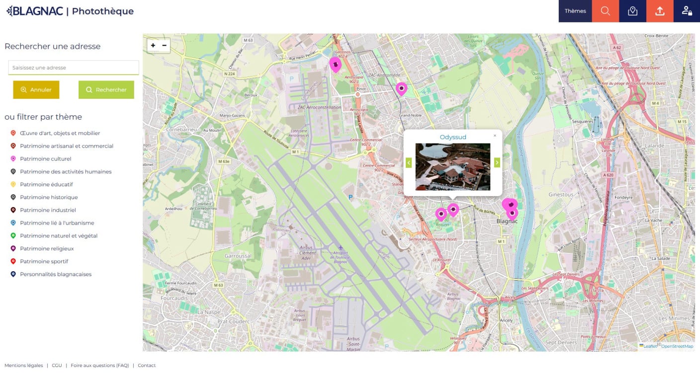 Cartographie de la photothèque de la ville de Blagnac